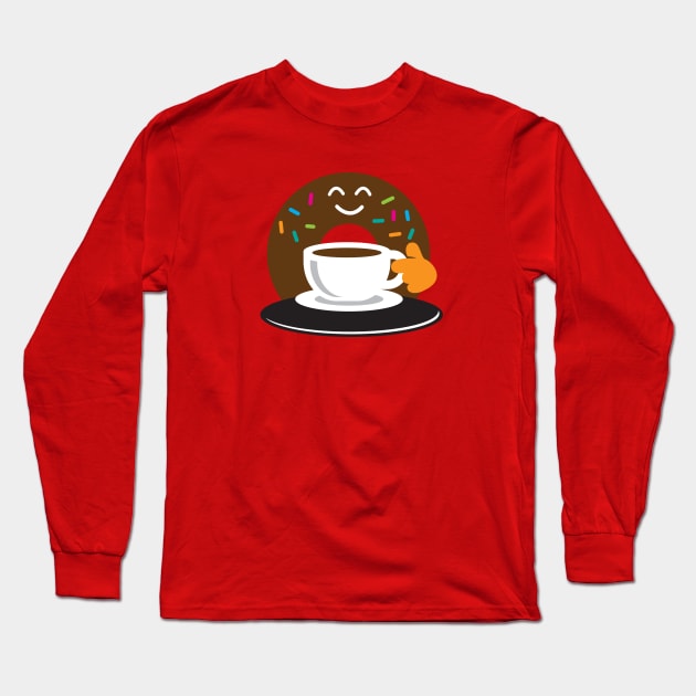 Donut and Coffee Long Sleeve T-Shirt by MplusC